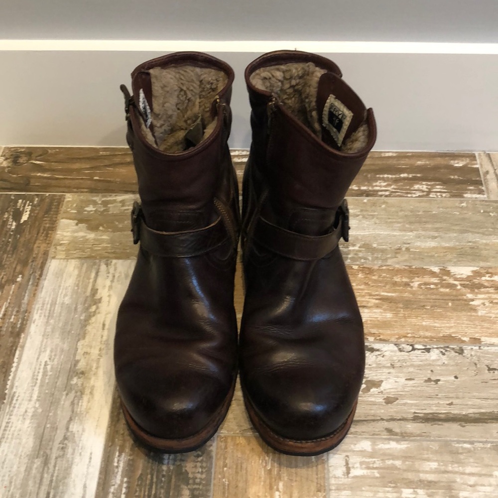 FRYE~MENS~DARK BROWN SOFT LEATHER BOOTS~SZ 13